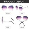Retro Eyewear Shades UV400 Rimless Sunglasses Diamond Square Sunglasses Sun Glasses Oversized