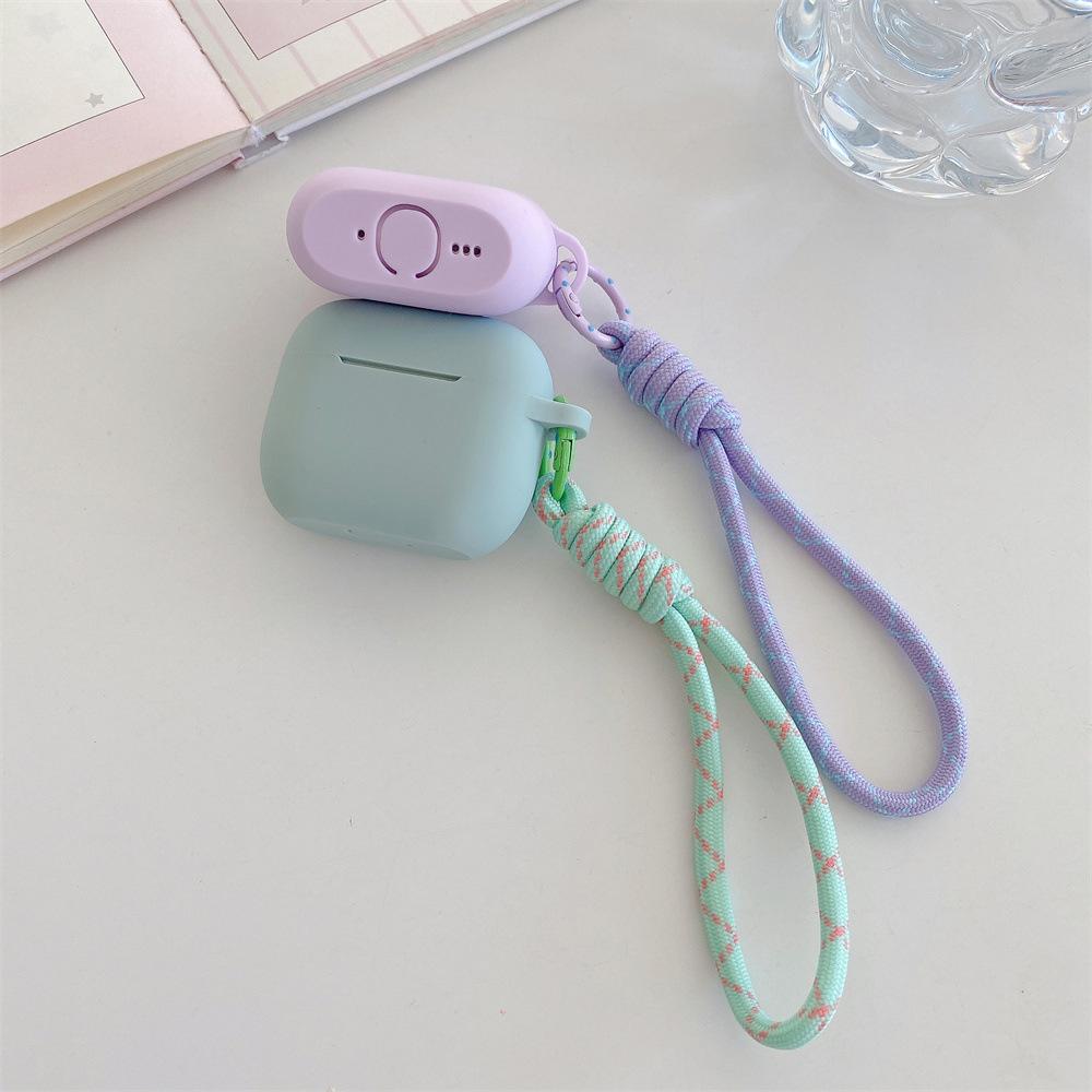 Simple Solid Color Silicone Earphone Cover for Apple AirPods 1 /1 Generation Polka Dot Short Rope Case PRO1 PRO1