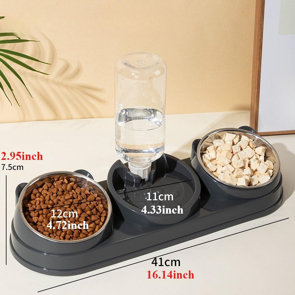 Elevated Bowl for Cats and Dogs Durable Two-in-one Feeder Bowl Food Bowl Automatic Drinking Water Small Cat Dog Pet Supplies