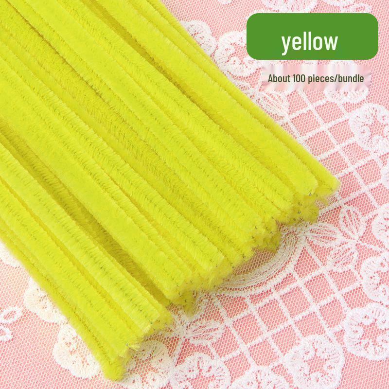 Thickened White Chenille Pipe Cleaners - Mixed Colors for DIY Bouquet Crafts