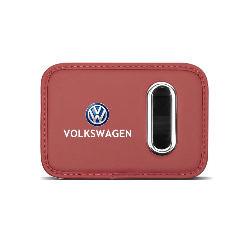 Car Soft Leather Tissue Box Multi Functional Car Door Storage Box Accessories For VW Golf T‑Roc Tiguan Polo Passat T‑Cross MK7 Gj8