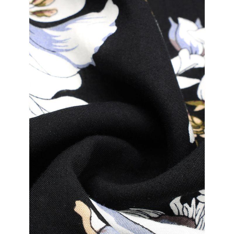 V-neck Waistband Slimming Print Dress V-neck Waist-Controlled Slimming Print Dress