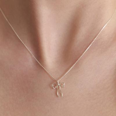 (925 Silver) Ivy Ribbon Necklace NZ2178