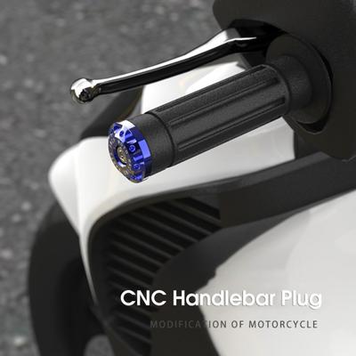 1 Pair Motorcycle Handlebar Plugs High Low Temperature Resistance Waterproof Non-slip Aluminum Alloy Handlebar Caps End Caps for Motorbike