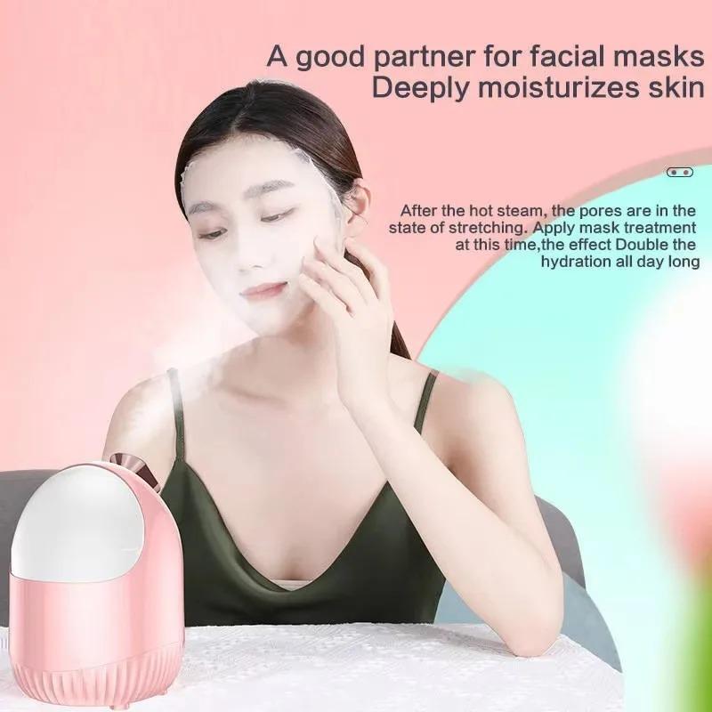 Face Steamer Nano Mist Sprayer Facial Steamer Cold & Hot Nebulizer Facial Sauna Humidifier For Pores Cleansing Moisturizing SPA