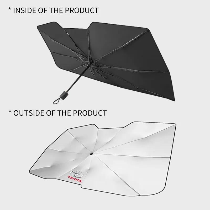 Radkappen Auto Logo Windschutzscheiben-Sonnenschutz Schirm für Toyota Chr Corolla Camry Rav4 Yaris Hilux Prius Avensis Auris Prado Verso Gaz