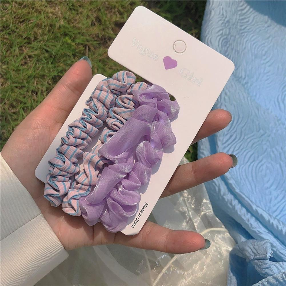 4pcs/set Sweet Colorful Hair Band Simple Temperamental Hair Tie Highly Elastic Rubber Band Headwear Hair Accessory for Women
