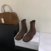 Coarse heel French British style retro square head Martin short boots women's boots autumn 2025 new