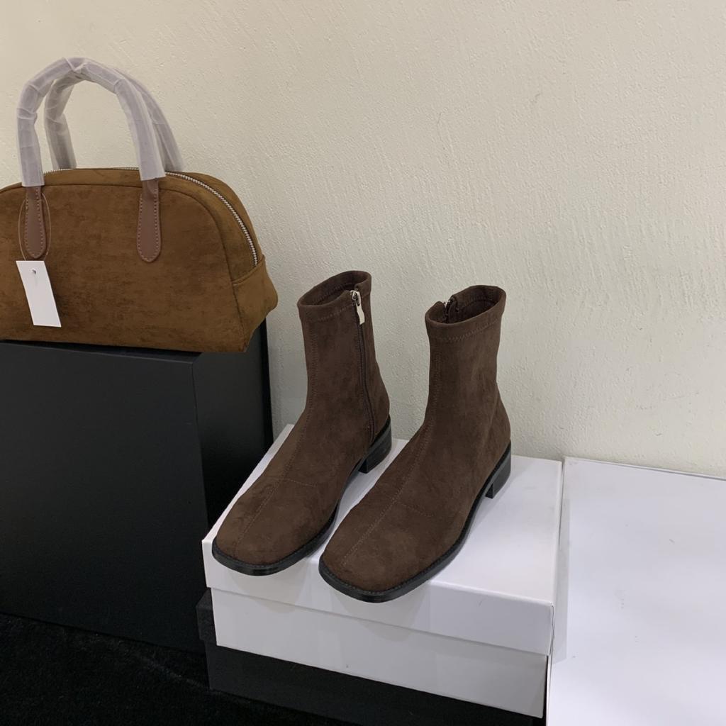 Coarse heel French British style retro square head Martin short boots women's boots autumn 2025 new