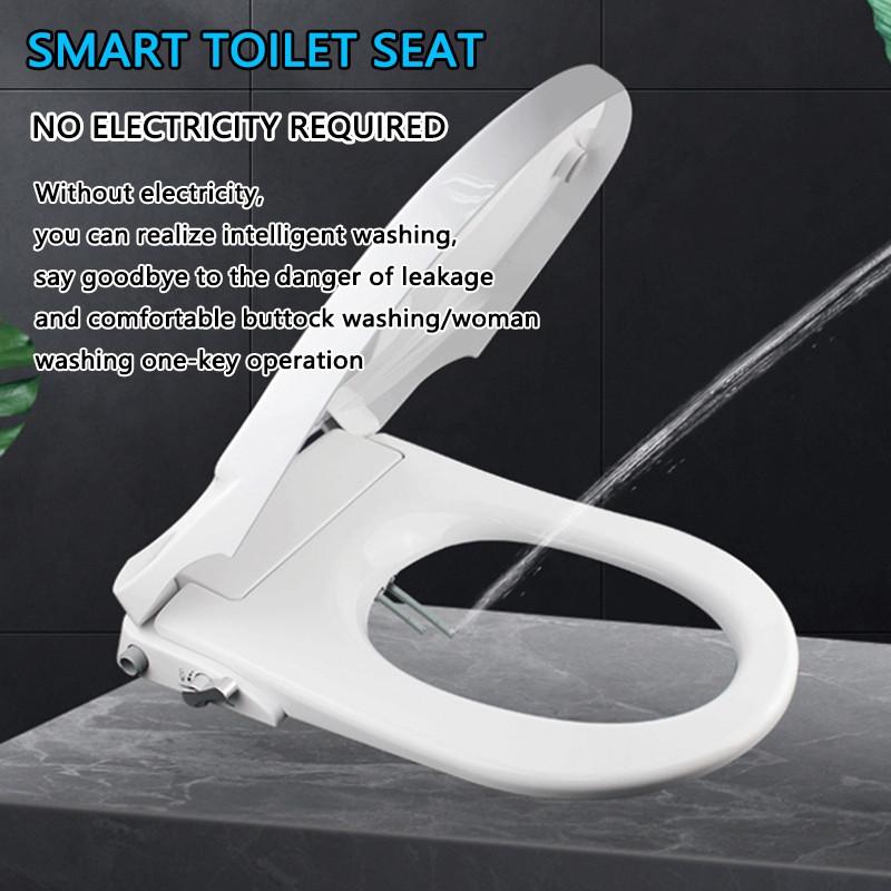 Lid Non-Electric Flushing Bidet Toilet Seat Soft Closing Silence Toilet Seat Cover Manual Control Universal Toilet Seat