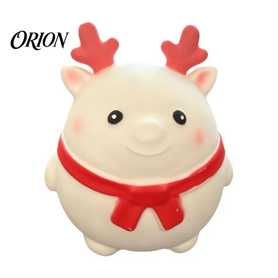 Durable TPR Sensory Toys Christmas Candy Cane & Elk Squishy Toy, Slow Rising Squeeze Fidget Elastic Stress Relief Desktop Ornament, Holiday