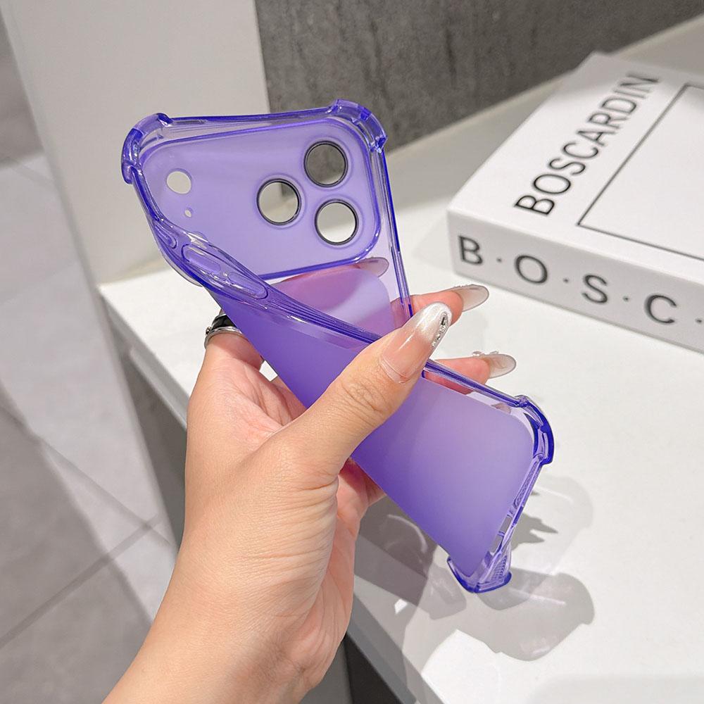 3D Airbag Matte Candy Color Clear Soft Case For For Iphone 17 16 15 14 13 Pro Max Silicone Shockproof Cover Transparent Shell fundas