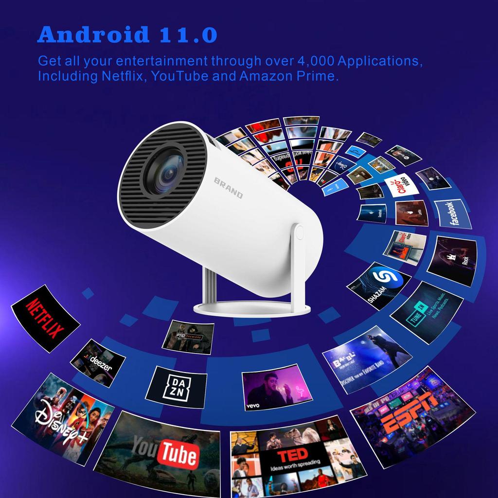HY300 Portable Home Android Projector with HD Video