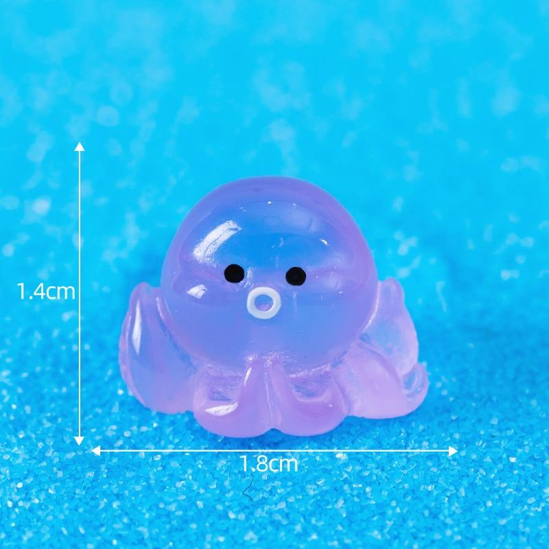 Micro-landscape Seven-color Luminous Small Octopus Decorative Item Seawater Bottom Fish Tank Landscape Resin Handicraft