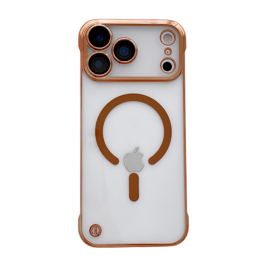 Applicable To Apple 17 ProMax Frameless Magnetic Suction Phone Case Electroplated Iphone16 Transparent Anti Fall 15 Protective Case