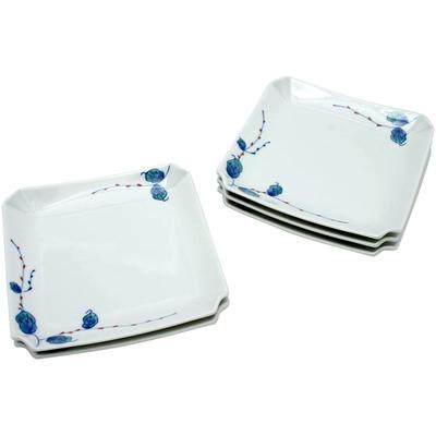 Arita Ware Matsuyuki Kiln Zestaw 5 kwadratowych talerzyków bocznych Mizuhiki Grass 52637