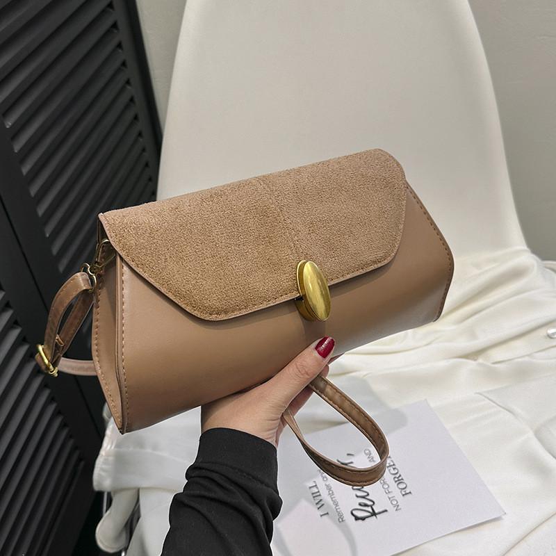 2024 Spring New Simple Casual Single Shoulder Diagonal Crossbody Bag Retro Fashion Small Square Bag Street Trend Pu Women's Armpit Bag