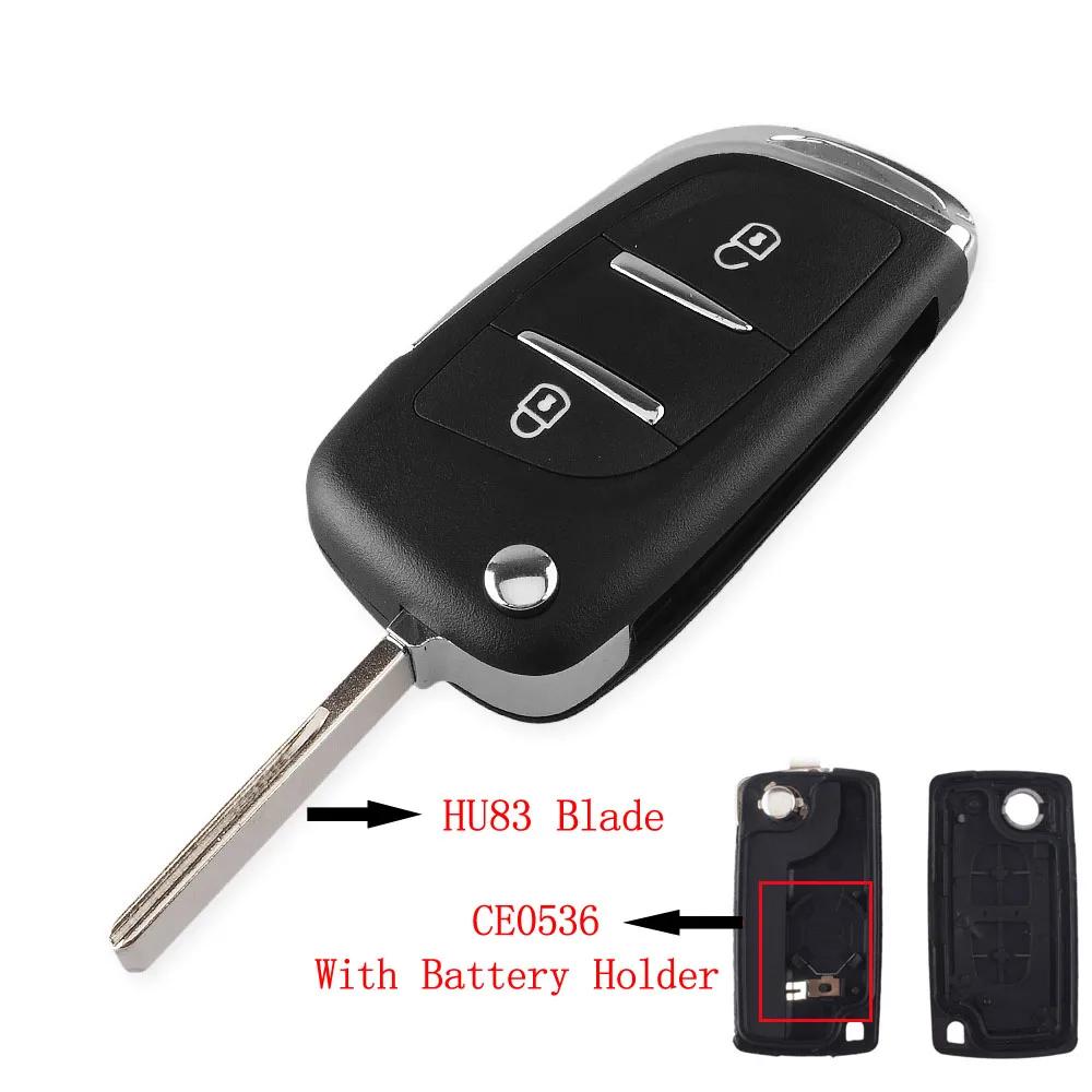 KEYYOU CE0523 CE0536 Modified Flip Key Shell 2/3 Buttons For Citroen C2 C4 C5 Berlingo Xsara Picasso Peugeot 306 407 807 Partner