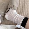 5/10 Pairs Women Mesh Color Blocked Mid Tube Socks Spring Summer Hollow Out Thin Design Breathable Soft Comfortable Casual Socks