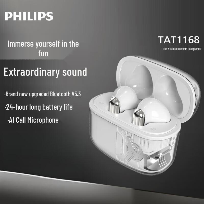 Philips TAT1168 True Wireless Bluetooth 5.3 Earbuds