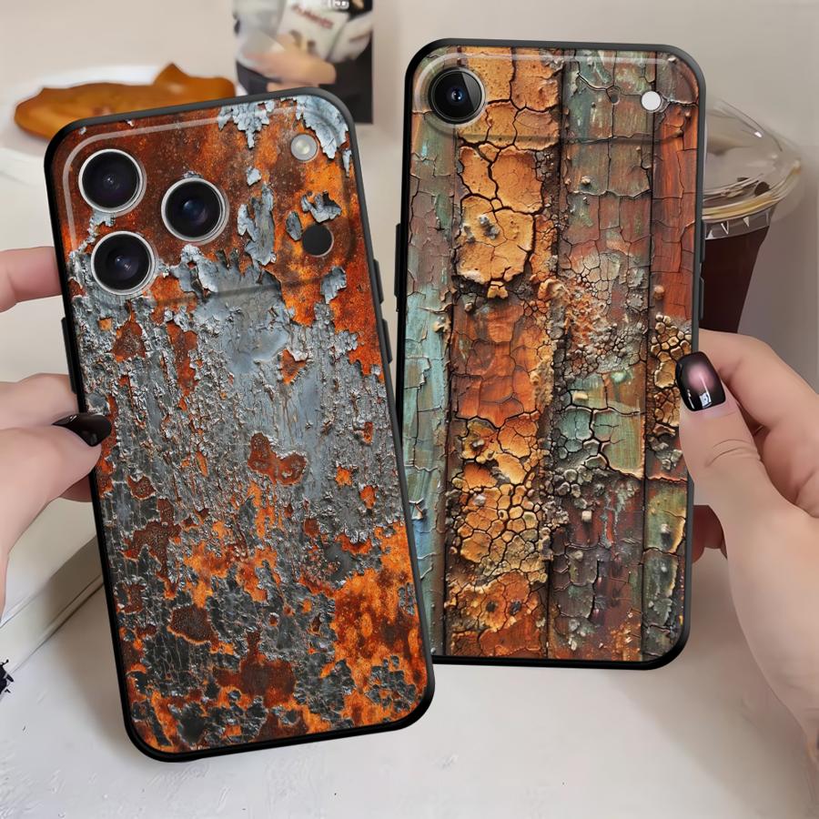 Retro Rust Case for Apple iPhone 17 Pro Max 16 11 14 XR XS MAX Air 12 15 Pro 7 8 13 Funda Phone Cover