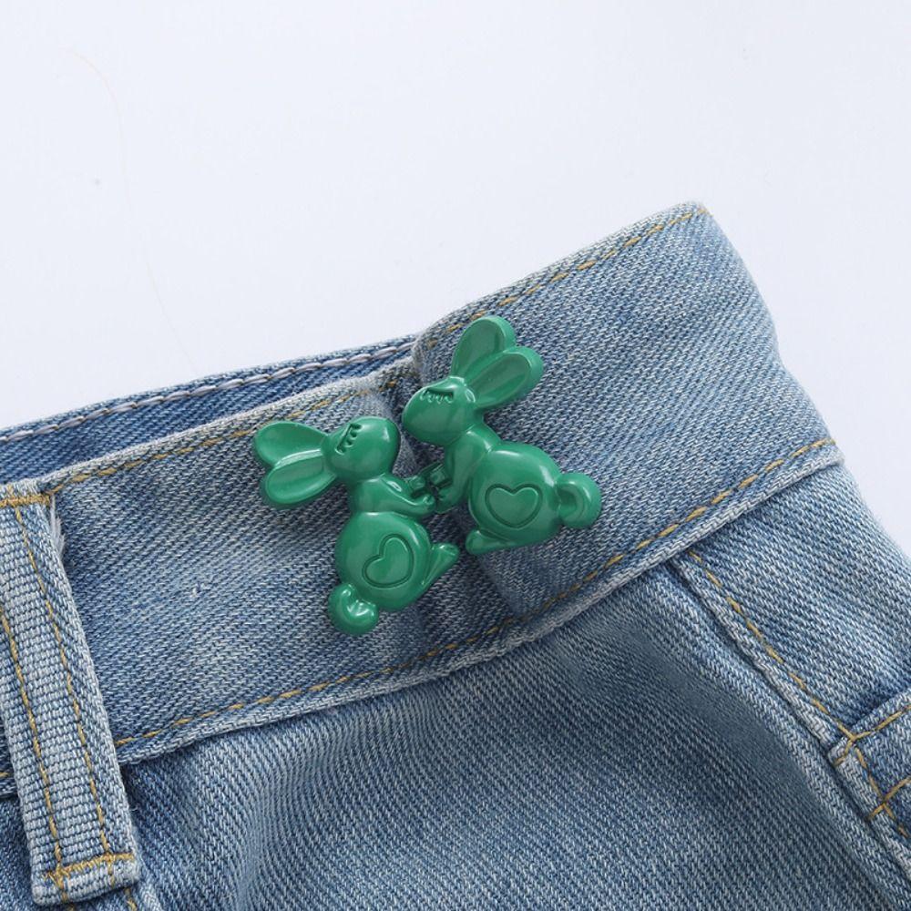 Waist Buckle Heart Rabbit Pants Button Tightener Jean Buttons for Loose Jeans  Waist Accessories