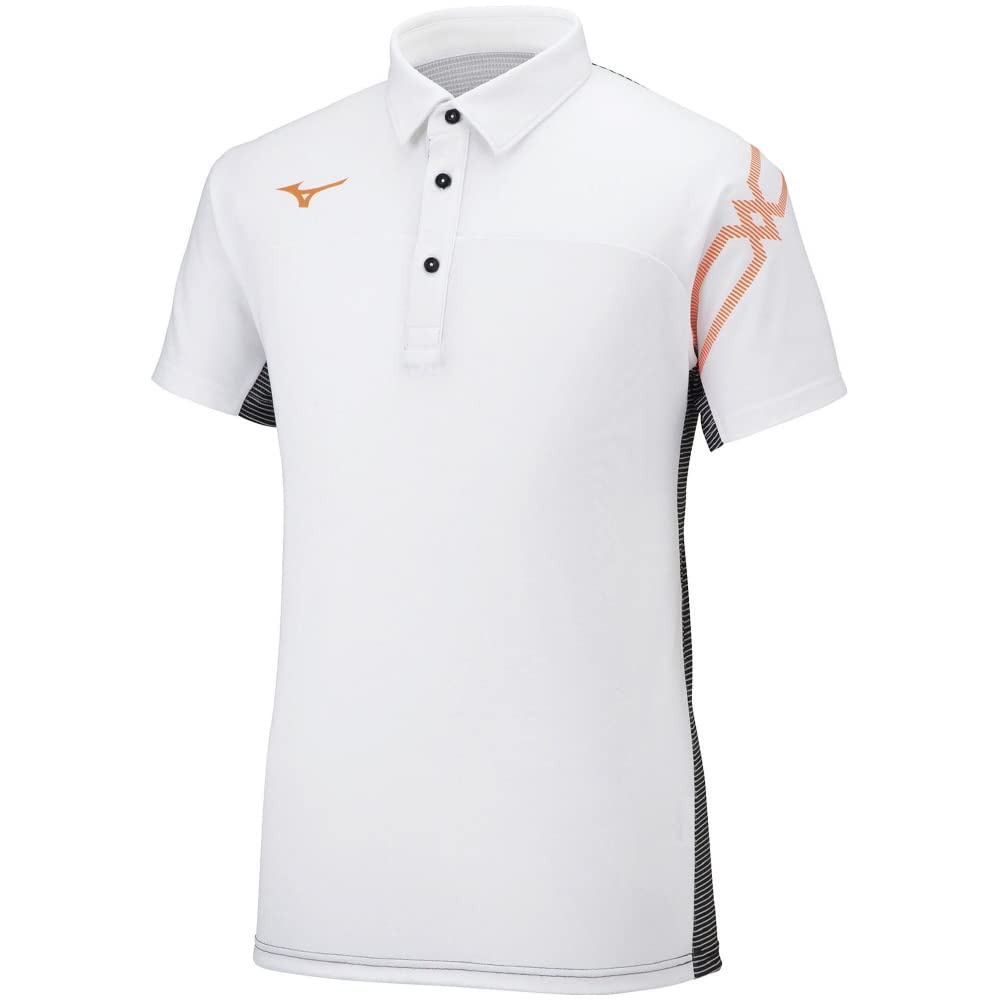 Mizuno MC Line Training Polo Standard Size Small Shirt, Moisture-Wicking, Quick-Drying, Fit, White, 32MA2170,