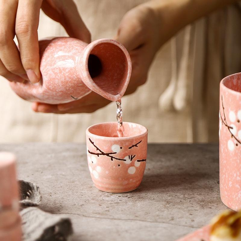 Japanese Ceramic Sake Pot Cups Set Household Restaurant Creative Hand-painted Wine Pot Bar Wine Set Flagon Gift 2025 New