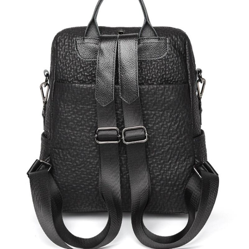 Women's New Fashion Korean Style Large Capacity Anti-theft Female Travel Backpack All-match Leather Leisure Bag