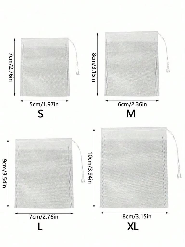 100/200pcs Disposable Tea Filter Bags Drawstring Style Empty Bags Non-Woven Sealing Teabags For Spice Coffee Tea Kitchen Tools