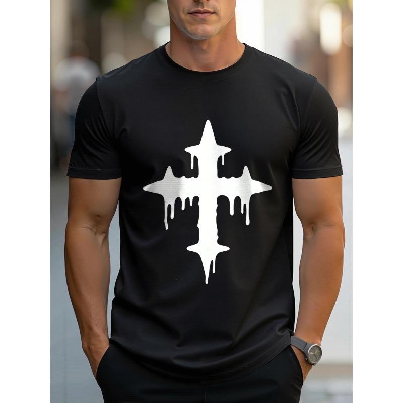 Men'S Printed Short Sleeve T-Shirt, Breathable Summer Half Sleeve Top, Casual, Machine Washable,Comfortable Fit