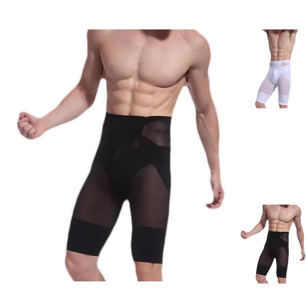 Men High Waist Hips Legs Men High Waist Hips Shaped Slim Shorts Body Shaping Tighten Abdomen Pants