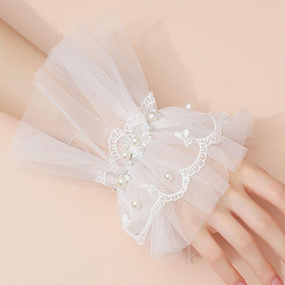 Detachable Lace Ruffled Wrist Comfortable Fake Sleeves Cuffs  Daily Accessory
