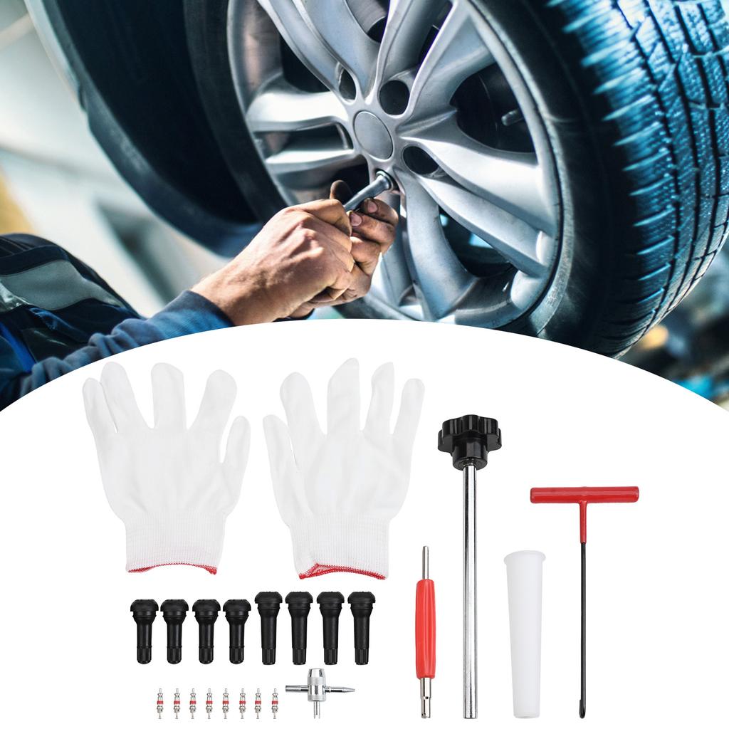 22pcs Car Bicycles Quick Change Tire Valve Tool Kit Fit For ATVs Trucks Motorcycles Tire Valve Stem Core Remover Screwdriver
