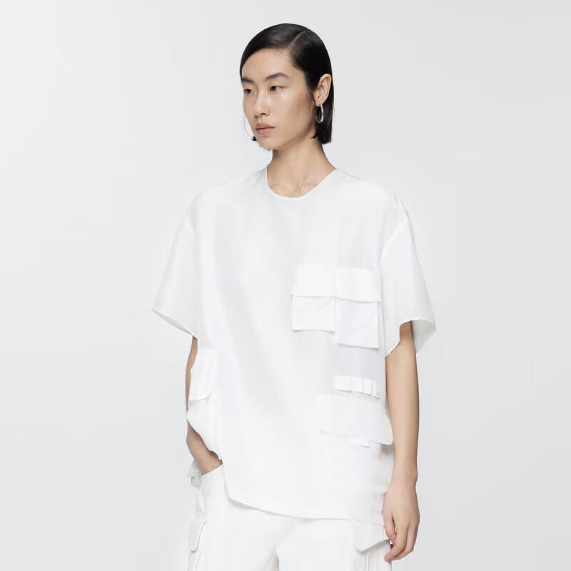 JNBY Women s Mulberry Silk Loose Fit Pocket Blouse L