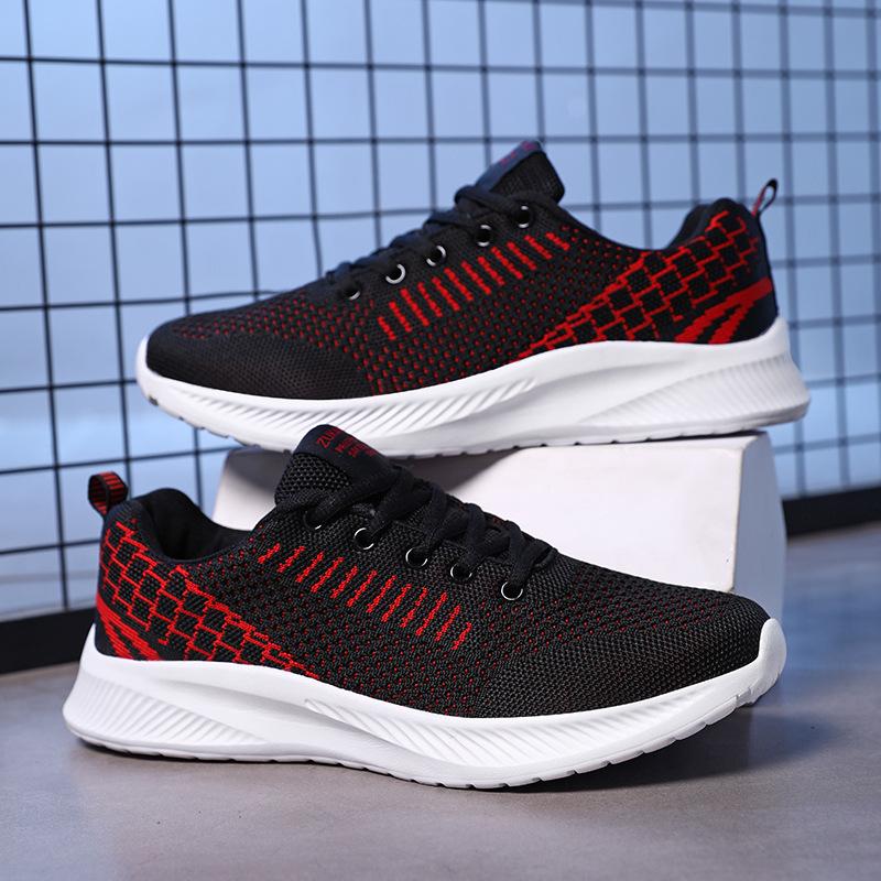 

Flying woven casual sneakers lightweight running shoes straps summer mesh shoes 45