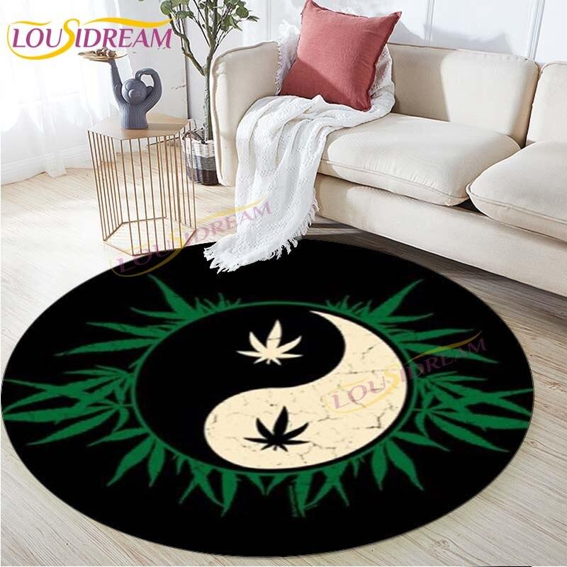 Yin Yang Round Mats Ying Yang Pentagram Area Rug Carpets for Living Room Bedroom Tatami Circle Carpet Kids Play Mat Round Carpet