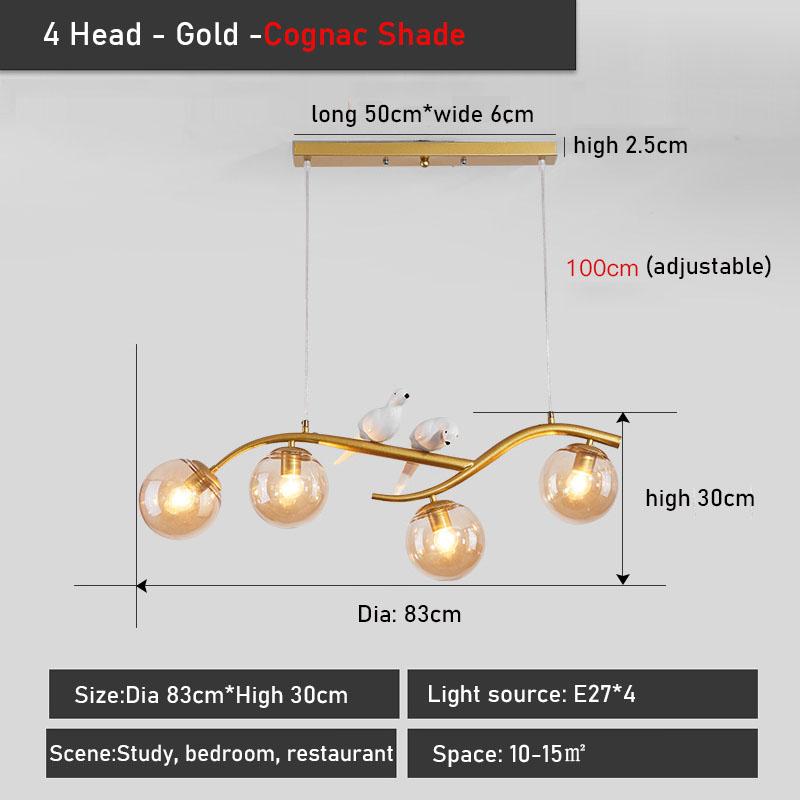 Nordic 12W Bird Chandelier E27 Three Color Dimming Dining Table Pendant Light Led Restaurant Decoration Indoor Lighting Fixtures