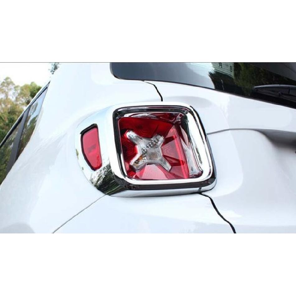 Rear Light Lamp Taillight Cover Trim For 2015-2018 Jeep Renegade ABS Chrome 2pcs