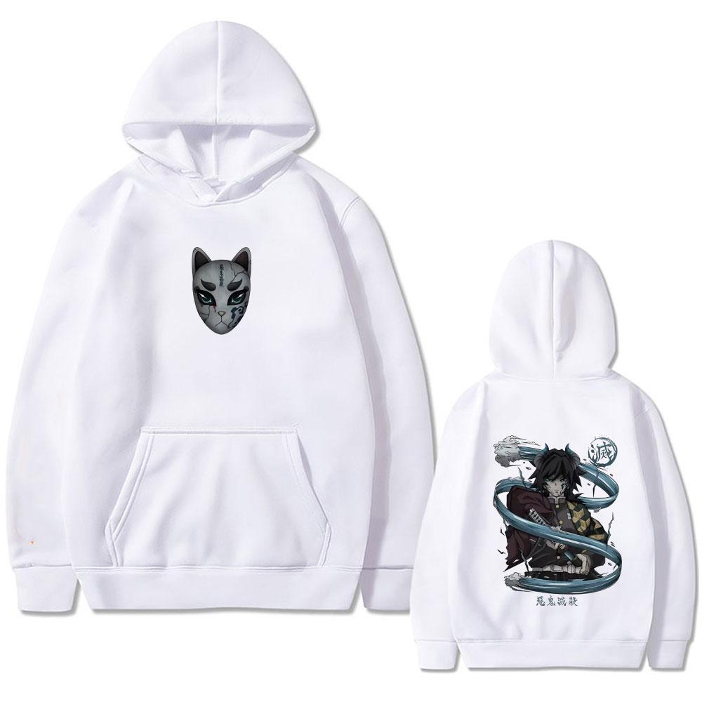 Anime Demon Slayer Tomioka Giyuu Graphic Print Hoodie Men Women Clothing Cartoon Oversized Pullover Man Hoodies