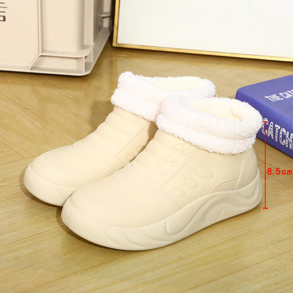 New Inner Height Increase Fashion Short Rain Shoes Women's Rain Shoes Car Wash Vegetable Waterproof Shoes Warm Work Water Shoes