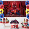 Spider Man Party Tablecloth Backdrop Balloon Cake Decor Set For Superhero Celebration