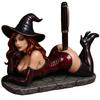 Funny Witch Pen Holder Sexy Witch Bookshelf Figurine with Pen Holder Halloween Witch Statue Book Shelf Decor
