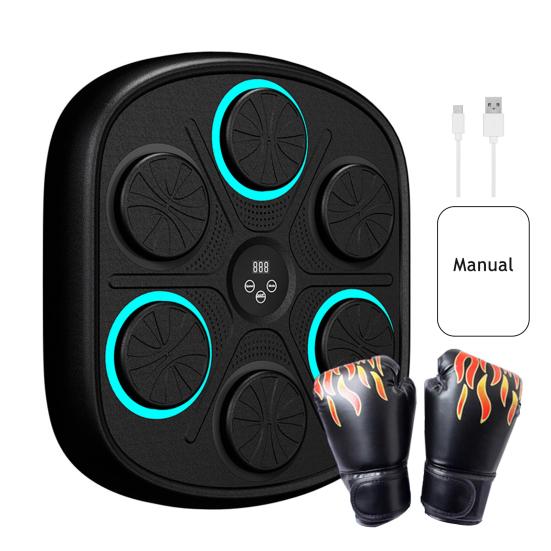 Smart Music Boxing Machine Wall Mounted Speed Modes Adjustable Electronic LED Boxing Training Target Punching Pad Home Gym Workout Equipment