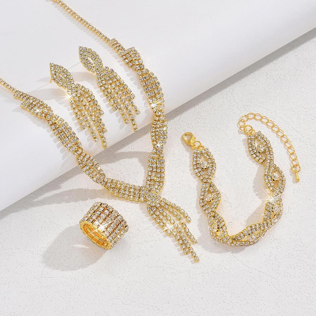 Silberschmuck-Set: Damen-Hochzeitsfotografie-Accessoires mit Halskette & Ohrringen in unabhängiger Verpackung