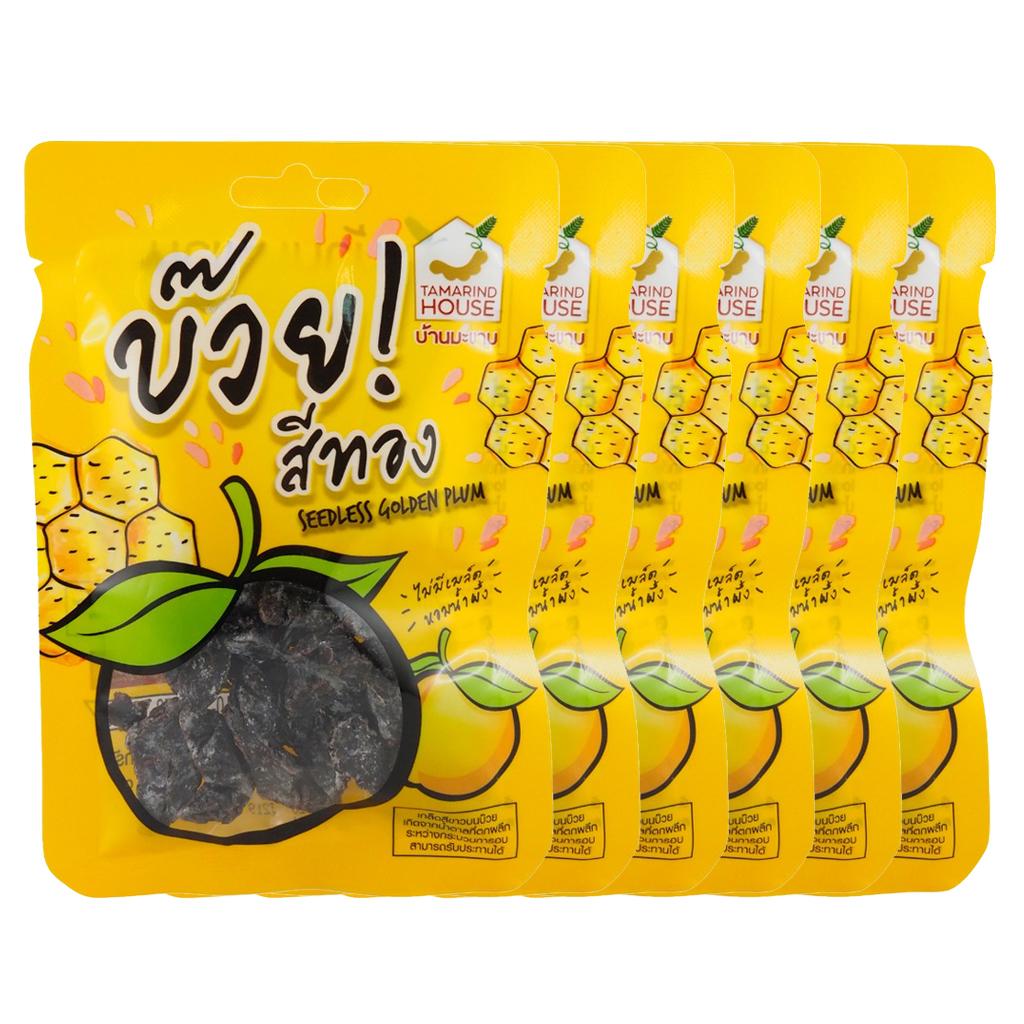 Tamarind House Prune fără semințe, Prune Aurie, Prune Savoare, Aromă de Afine, 35 g. x 1 / 3 / 6 / 12 - Gustare Thai