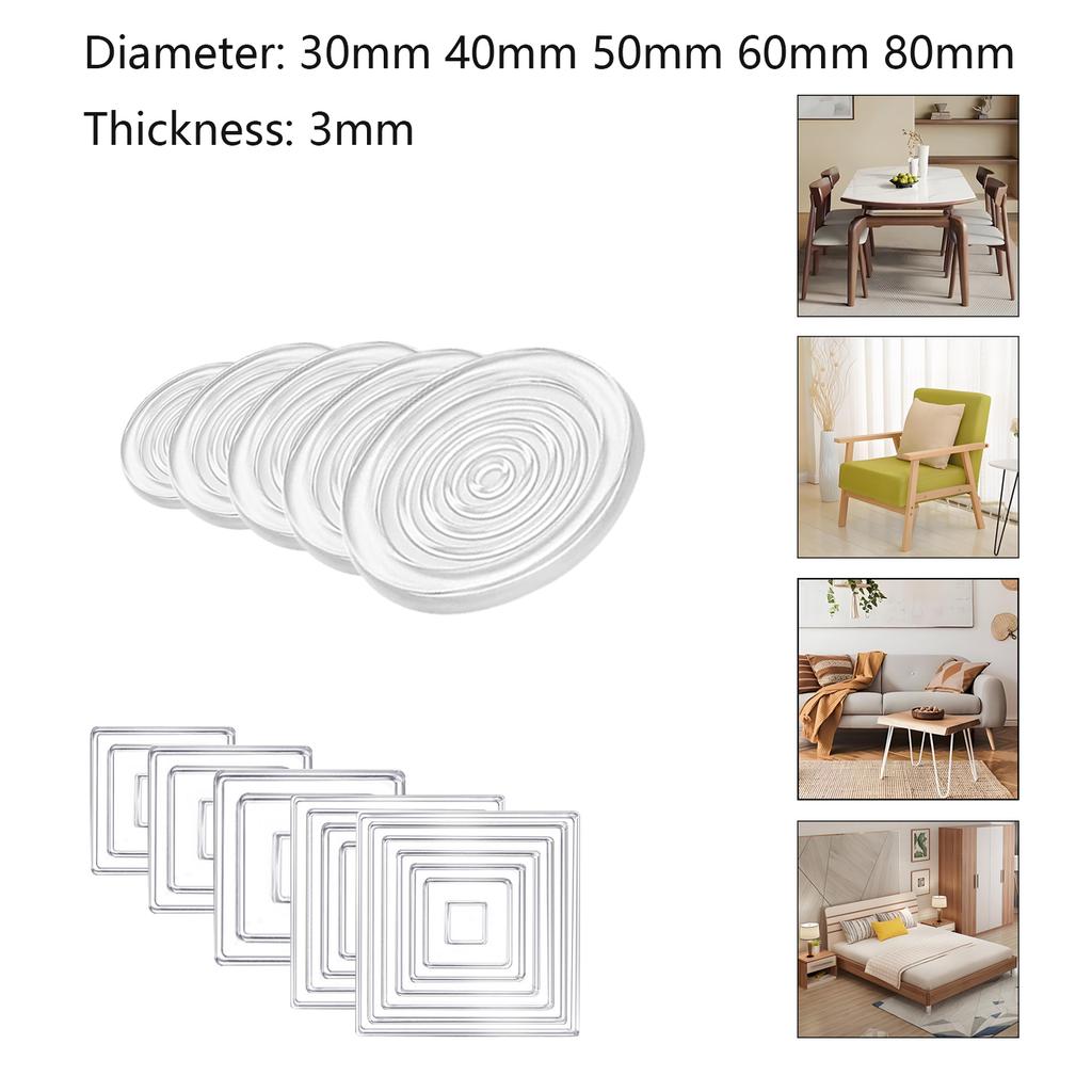 4Pcs Silicone Non Slip Pad Anti Moving Table Foot Mat Bed Foot Antislip Fixator Clear Anti Vibration Pads Furniture Gasket
