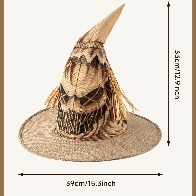 Halloween, Scarecrow, Witch Hat, Realistic, Cosplay, Festival Parties, Dance Performances, Costume Props
