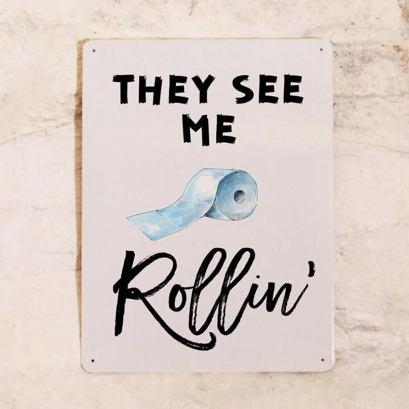 I Don't Give a Duck Funny Metal Sign 20x30cm, Bathroom Wall Decor Humor Plaque