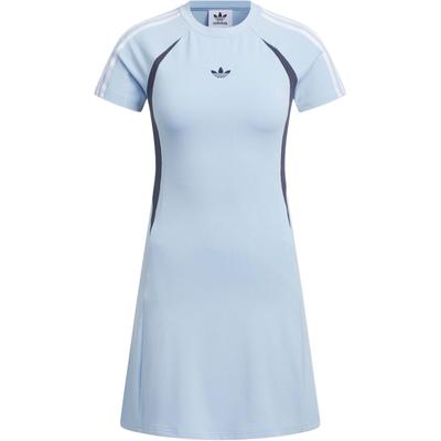 Originals Jersey Short Sleeve Dress Striped Color Block Athletic Slim Fit Knit Women Dresses Bright-Blue Midnight-Gray JD1136